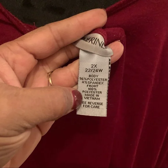 Catherines Cranberry Embellished Top - Picture 2 of 6